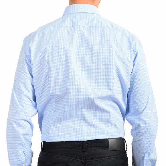 Hugo Boss Men's "Mabel" Sharp Fit Multi-Color Plaid Long Sleeve Dress Shirt - Picture 6 of 9